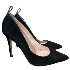 SJP Suede Pointed Toe Pumps 35 5 Elegant Classic Dressy Stiletto High Heel Black